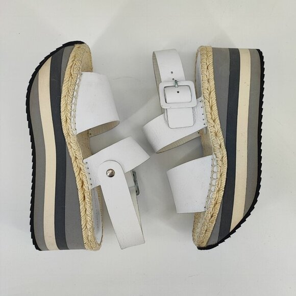 Paloma Barcelo Women's White Leather Strap Sandals Size 5.5US / 36 EU - Picture 6 of 10